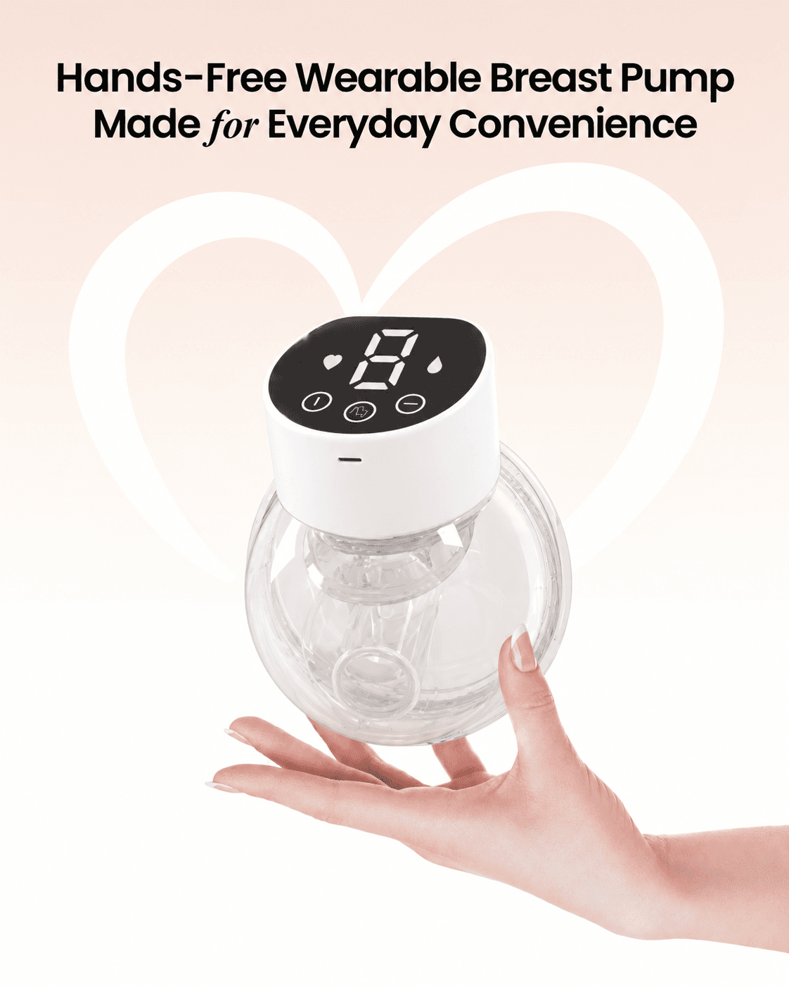 MomSolutions wearable breast pump held in hand