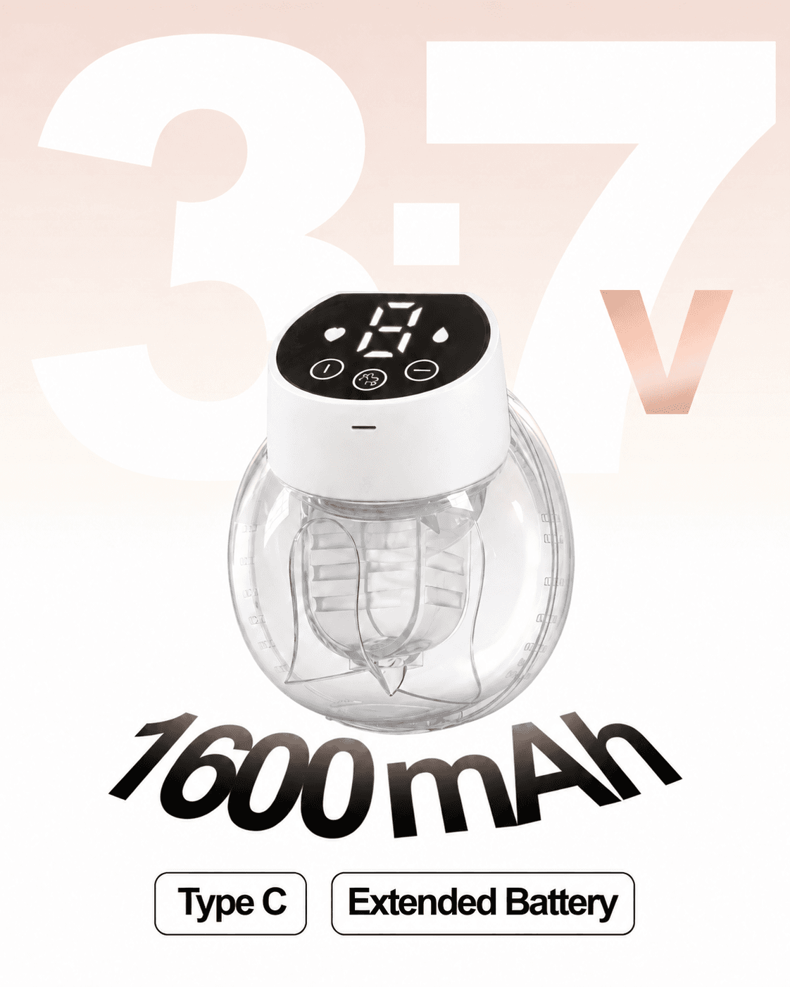 Rechargeable pump with USB Type-C charging